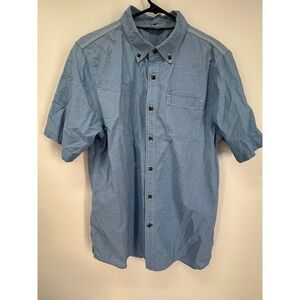 The North Face Mens‎ Medium Blue Striped Short Sleeve Button Down Shirt